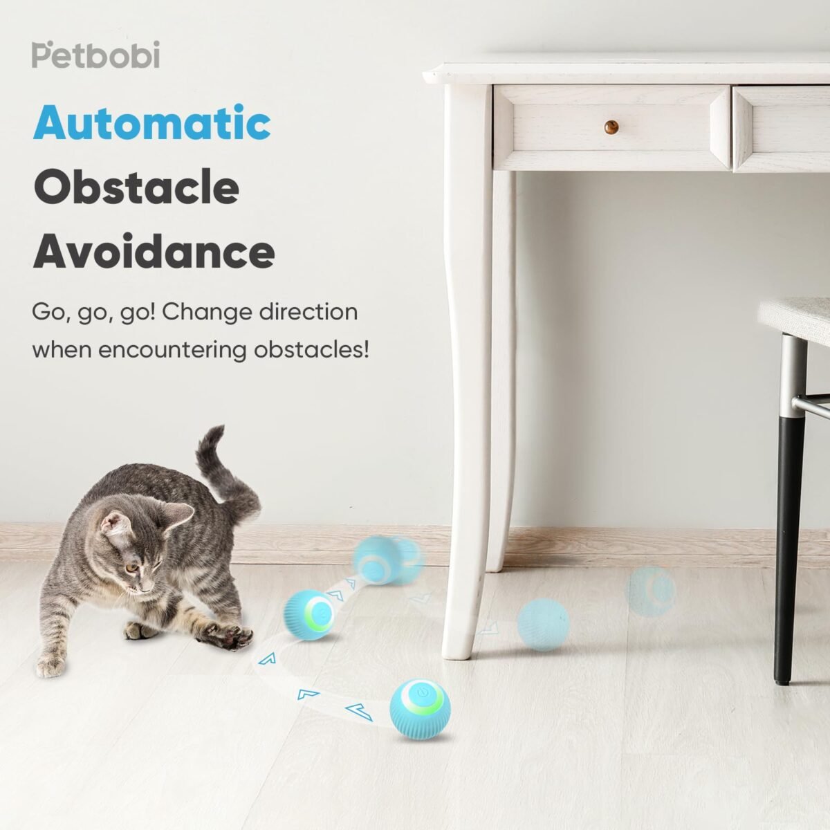 PetGravity Smart Rotating Ball - Automatic Obstacle Avoidance for Cats