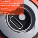 Detail image of the control button for PetGravity Balls Speedy Sprint Ball, featuring two speed settings (slow and fast).