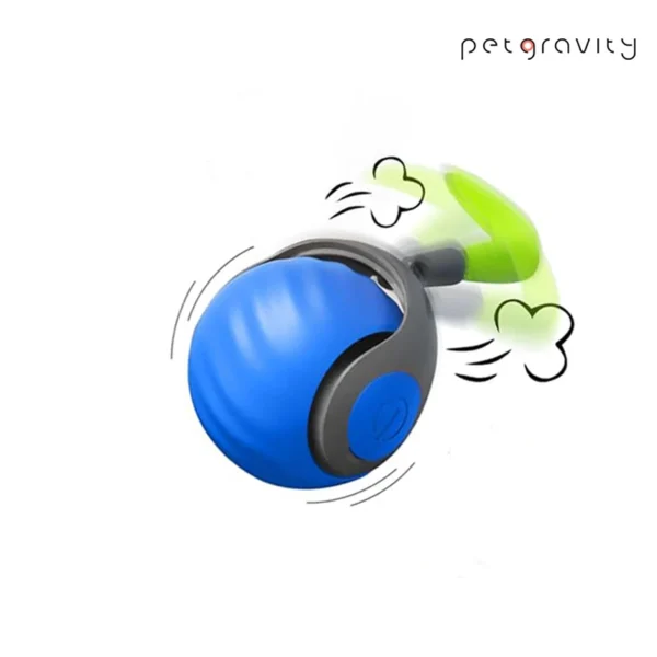 Petgravity Speedy Tail 2.0 rolling sprint ball toy for cats blue
