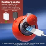 Speedy Tail 2.0 USB Type-C rechargeable, supports 5V/1A adapter only to prevent damage to internal circuitry.