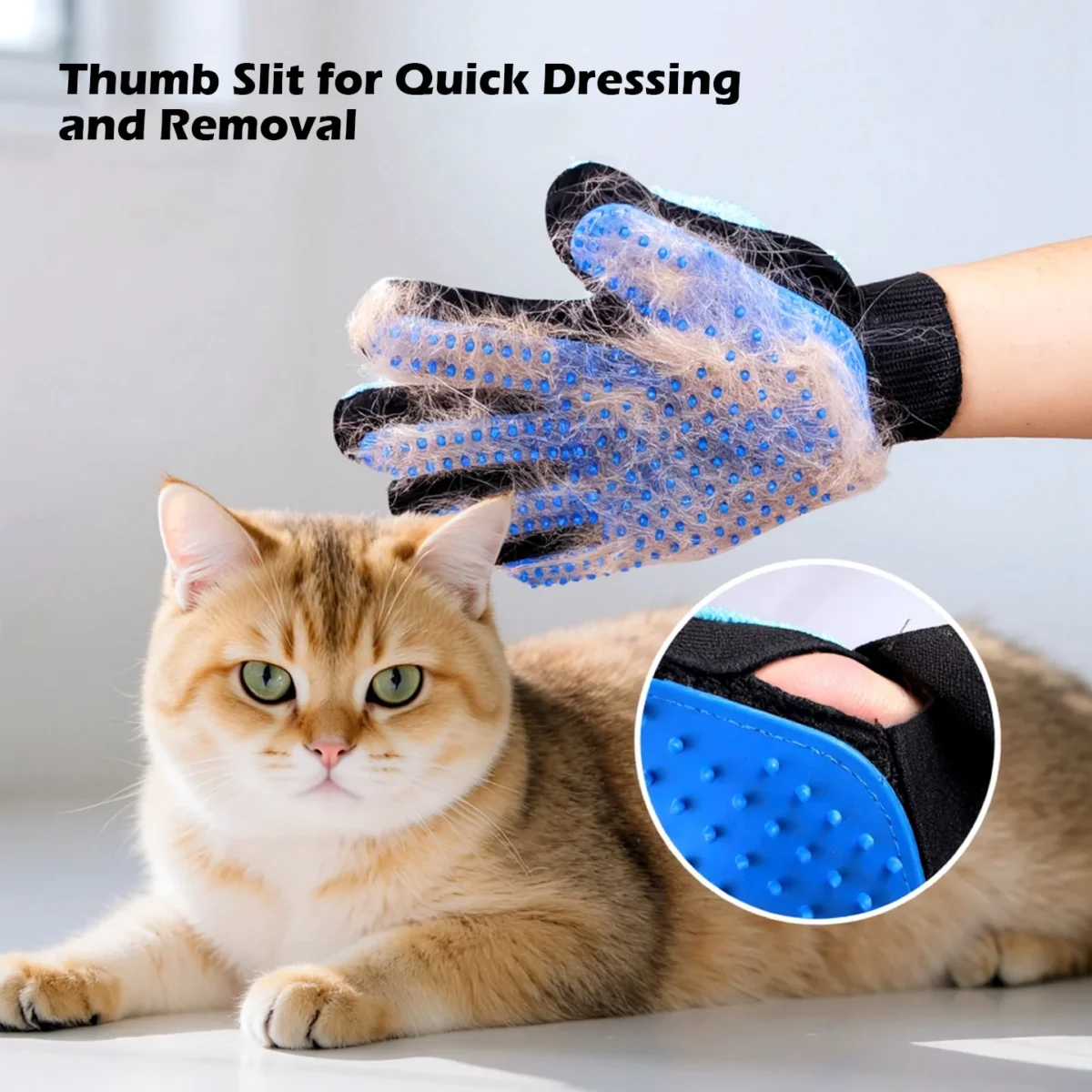 Dual-Sided Pet Grooming Gloves (1 Pair)